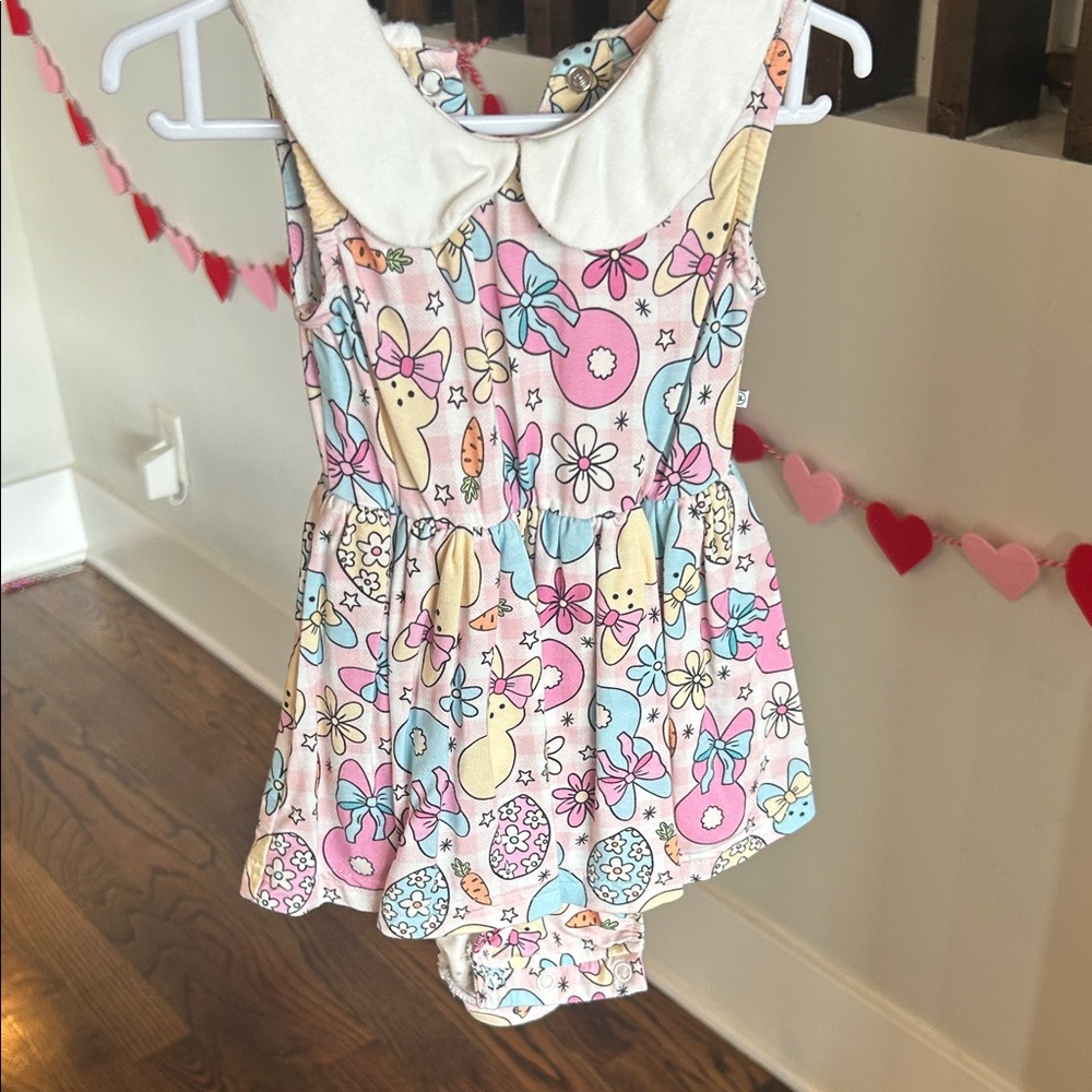 Caden Lane Baby Romper with Collar 6-9 month Easter print